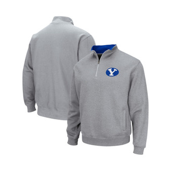 Men's Heathered Gray BYU Cougars Tortugas Team Logo Quarter-Zip Jacket