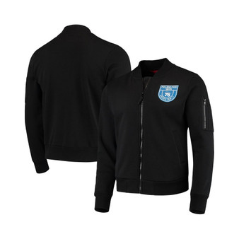 Men's Black Philadelphia 76ers Maverick Fleece Bomber Full-Zip Jacket