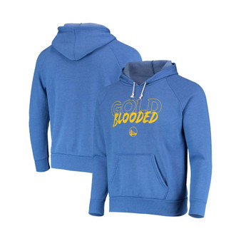 Men's Threads Heathered Royal Golden State Warriors Mantra Tri-Blend V-Neck Raglan Pullover Hoodie