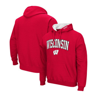 Men's Red Wisconsin Badgers Arch Logo 3.0 Pullover Hoodie