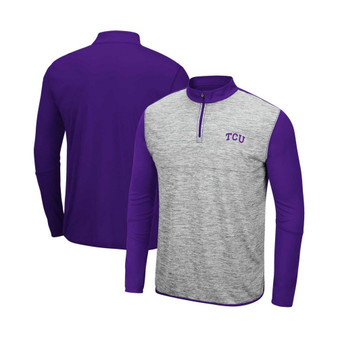 Men's Heather Gray, Purple TCU Horned Frogs Prospect Quarter-Zip Jacket