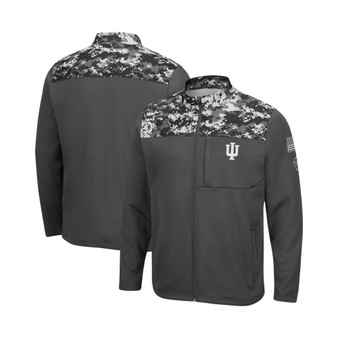 Men's Charcoal Indiana Hoosiers OHT Military-Inspired Appreciation Digi Camo Full-Zip Jacket