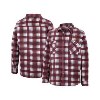 Men's Maroon, White Arizona State Sun Devils Ellis Plaid Full-Snap Shirt Jacket