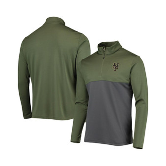 Men's Olive New York Mets Delta Pursue Quarter-Zip Jacket