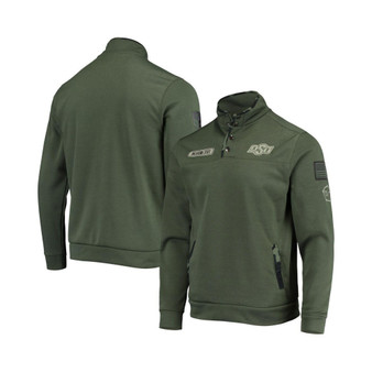 Men's Olive Oklahoma State Cowboys OHT Military-inspired Appreciation Digital Camo Quarter-snap Jacket