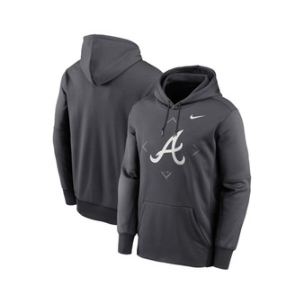 Men's Anthracite Atlanta Braves Bracket Icon Performance Pullover Hoodie