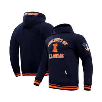 Men's Navy Illinois Fighting Illini Classic Stacked Logo Pullover Hoodie