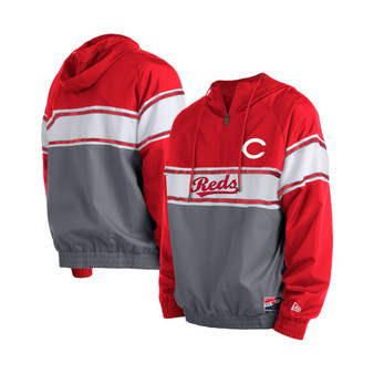 Men's Red Cincinnati Reds Ripstop Raglan Quarter-Zip Hoodie