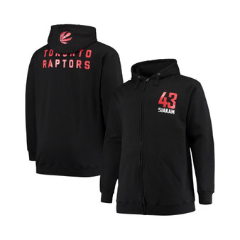 Men's Branded Pascal Siakam Black Toronto Raptors Big and Tall Player Name and Number Full-Zip Hoodie Jacket