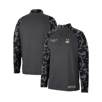 Men's Charcoal Loyola Chicago Ramblers OHT Military-Inspired Appreciation Long Range Raglan Quarter-Zip Jacket