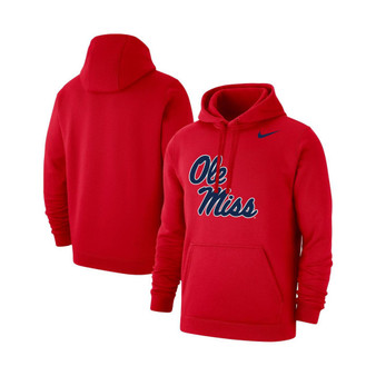 Men's Red Ole Miss Rebels Logo Club Pullover Hoodie