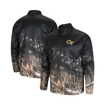 Men's Black, Realtree Camo Georgia Tech Yellow Jackets Creek Quarter-Zip Jacket