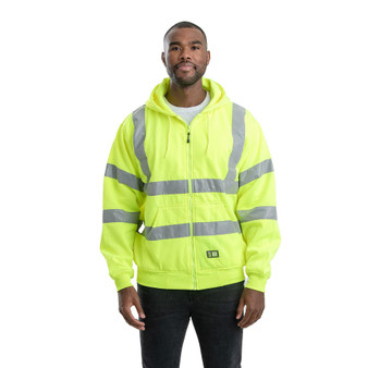Men's Hi Vis Class 3 Thermal-Lined Hooded Sweatshirt Regular