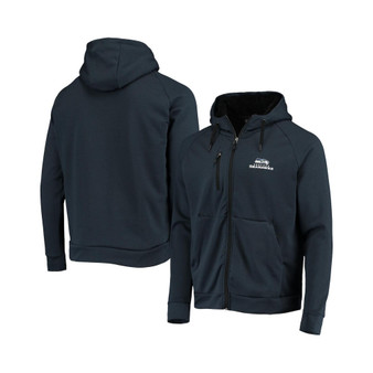 Men's College Navy Seattle Seahawks Shag Tri-Blend Full-Zip Raglan Hoodie