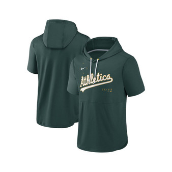 Men's Green Oakland Athletics Springer Short Sleeve Team Pullover Hoodie