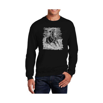 Men's Word Art Popular Horse Breeds Crewneck Sweatshirt