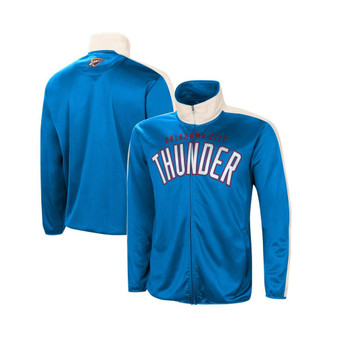 Men's Blue, White Oklahoma City Thunder Zone Blitz Tricot Full-Zip Track Jacket