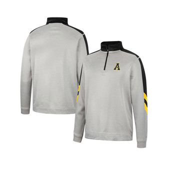 Men's Gray and Black Appalachian State Mountaineers Bushwood Fleece Quarter-Zip Jacket