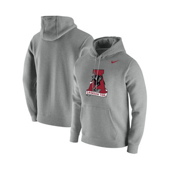 Men's Heathered Gray Alabama Crimson Tide Vintage-Like School Logo Pullover Hoodie