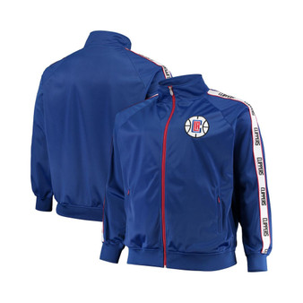 Men's Royal LA Clippers Big and Tall Sleeve Taping Full-Zip Track Jacket