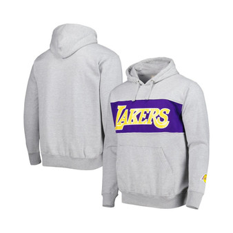 Men's Branded Heather Gray Los Angeles Lakers Wordmark French Terry Pullover Hoodie