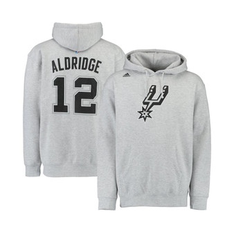 Men's LaMarcus Aldridge Gray San Antonio Spurs Name and Number Pullover Hoodie