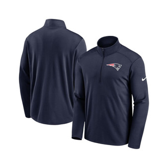 Men's Navy New England Patriots Logo Pacer Performance Half-Zip Jacket