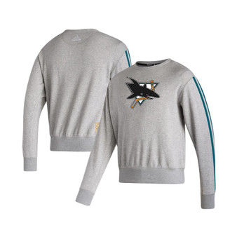 Men's Heathered Gray San Jose Sharks Team Classics Vintage-Like Pullover Sweatshirt