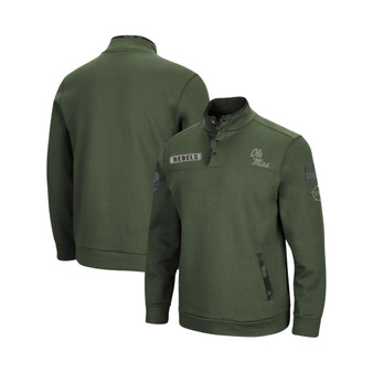 Men's Olive Ole Miss Rebels OHT Military-Inspired Appreciation Digital Camo Quarter-Snap Jacket