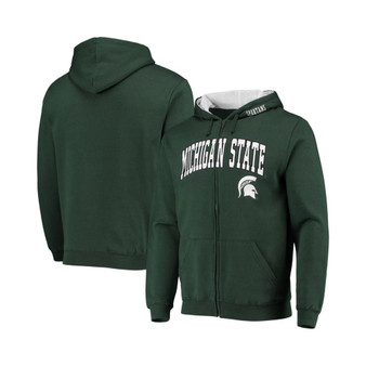 Men's Green Michigan State Spartans Arch and Logo 3.0 Full-Zip Hoodie