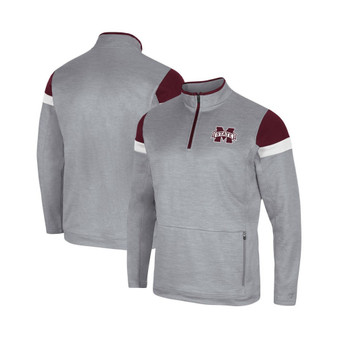 Men's Gray Mississippi State Bulldogs Bingo Quarter-Zip Jacket