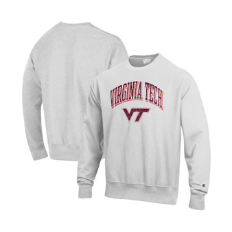 Men's Gray Virginia Tech Hokies Arch Over Logo Reverse Weave Pullover Sweatshirt