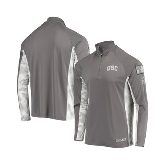Men's Gray, Camo USC Trojans OHT Military-Inspired Appreciation Swoop Quarter-Zip Jacket
