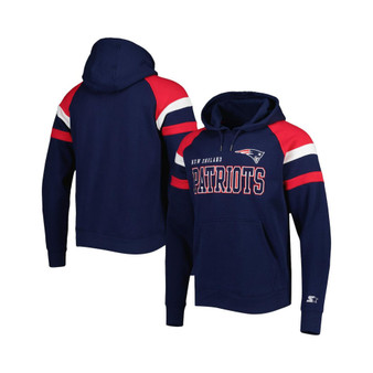 Men's Navy New England Patriots Draft Fleece Raglan Pullover Hoodie