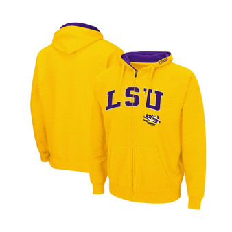 Men's Gold LSU Tigers Arch Logo 3.0 Full-Zip Hoodie