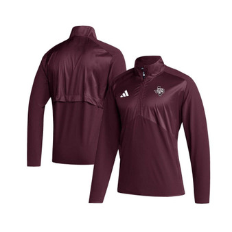 Men's Maroon Texas A&M Aggies Sideline AEROREADY Raglan Sleeve Quarter-Zip Jacket