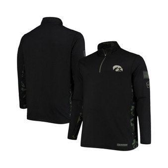 Men's Black Iowa Hawkeyes OHT Military-Inspired Appreciation Big and Tall Quarter-Zip Jacket