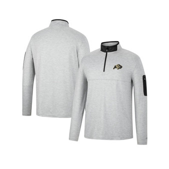 Men's Heathered Gray, Black Colorado Buffaloes Country Club Windshirt Quarter-Zip Jacket