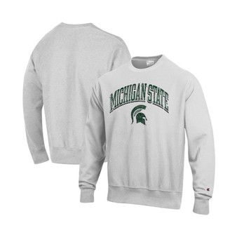 Men's Gray Michigan State Spartans Arch Over Logo Reverse Weave Pullover Sweatshirt