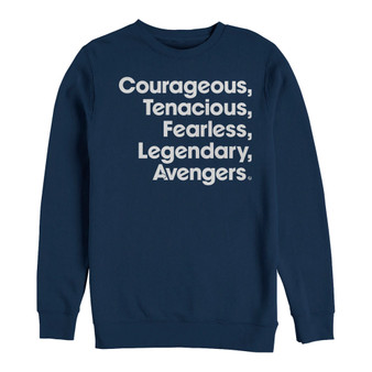 Marvel Men's Avengers Endgame Courageous Tenacious Fearless Legendary, Crewneck Fleece