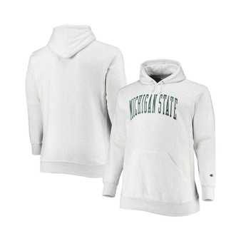 Men's Heathered Gray Michigan State Spartans Big and Tall Reverse Weave Fleece Pullover Hoodie Sweatshirt