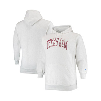 Men's Heathered Gray Texas A&M Aggies Big and Tall Reverse Weave Fleece Pullover Hoodie Sweatshirt