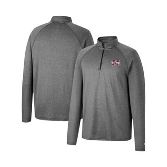 Men's Heathered Gray Mississippi State Bulldogs Earth First Raglan Quarter-Zip Windshirt