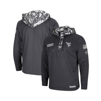 Men's Charcoal West Virginia Mountaineers OHT Military-Inspired Appreciation Digital Camo Quarter-Zip Hoodie