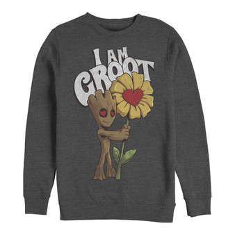 Marvel Men's Guardians of the Galaxy Groot Love, Crewneck Fleece