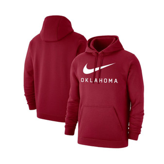 Men's Crimson Oklahoma Sooners Big Swoosh Club Pullover Hoodie