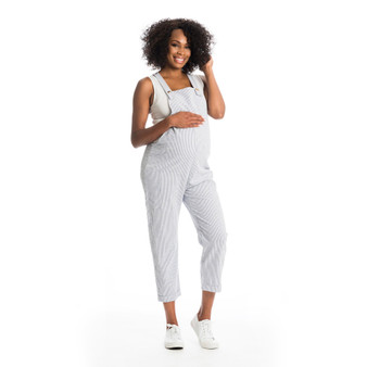 Women's Nani Maternity/Nursing Seersucker Overalls