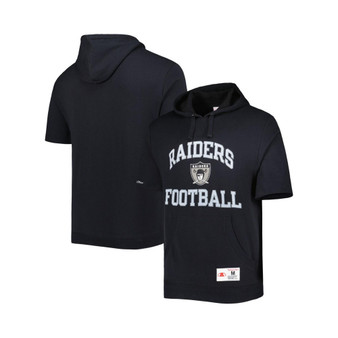 Men's Black Las Vegas Raiders Washed Short Sleeve Pullover Hoodie