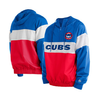 Men's Red Chicago Cubs Raglan Quarter-Zip Hoodie