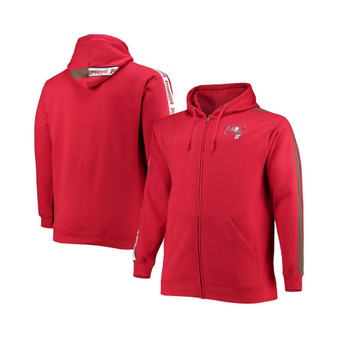Men's Branded Red Tampa Bay Buccaneers Big and Tall Full-Zip Hoodie